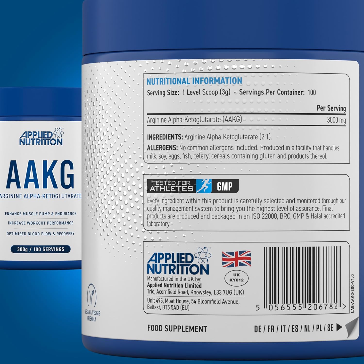 Applied Nutrition AAKG - L Arginine Alpha Ketoglutarate 3000mg Nitric Oxide Energy Boost Muscle Pump - Galeri