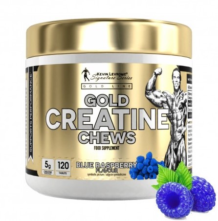 Kevin Lavrone Gold Creatin Chews Blue Raspberry 120 Tabs (Çiğnenebilir)