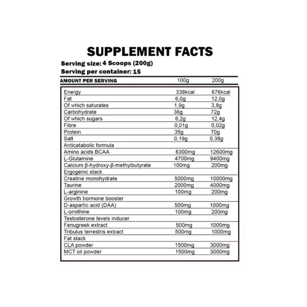 Kevin Levrone Gold Lean Mass Gainer Karbonhidrat tozu 3000g - Galeri
