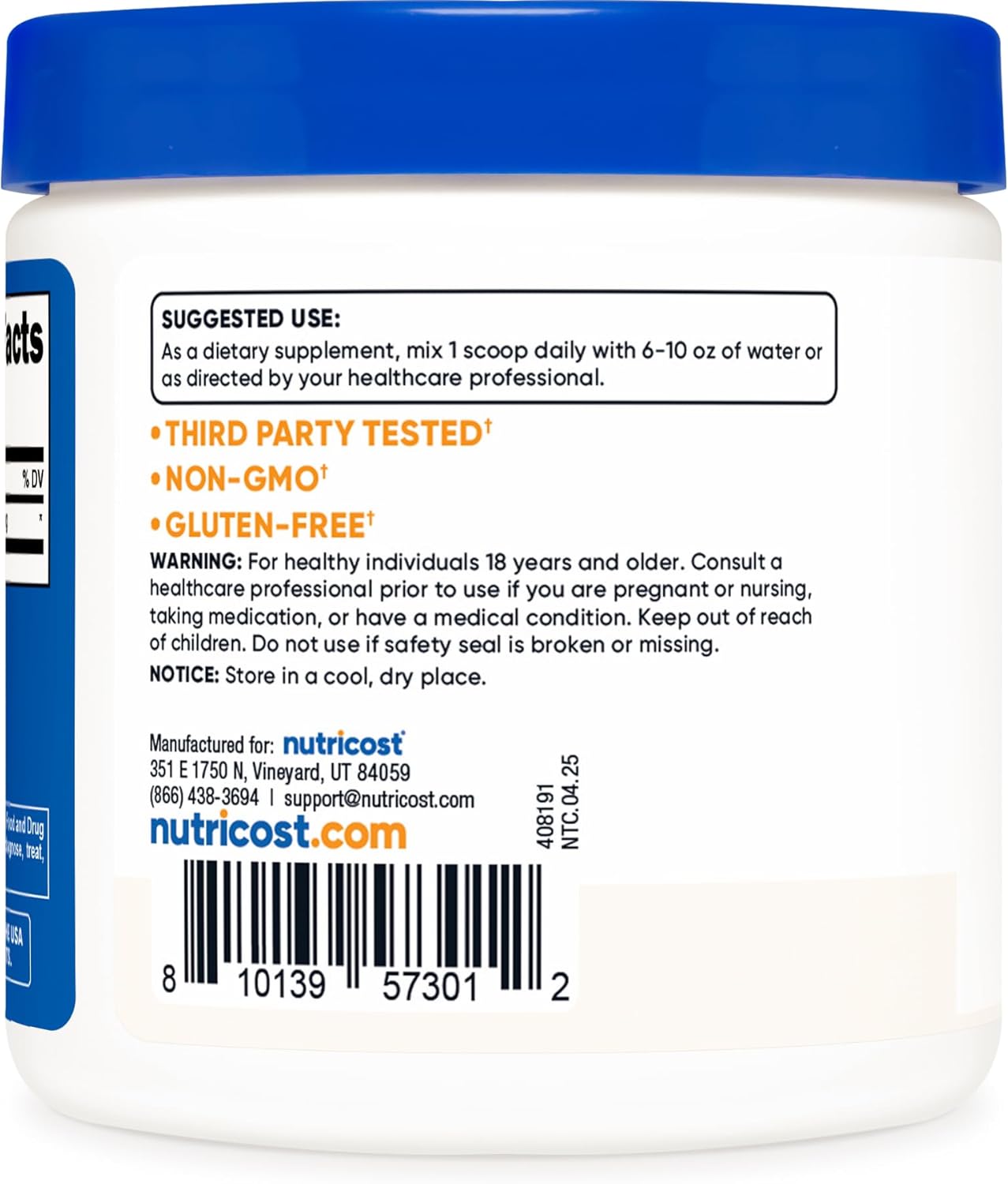 Nutricost Pure DMAE Bitartrate Powder 100 Grams - Galeri