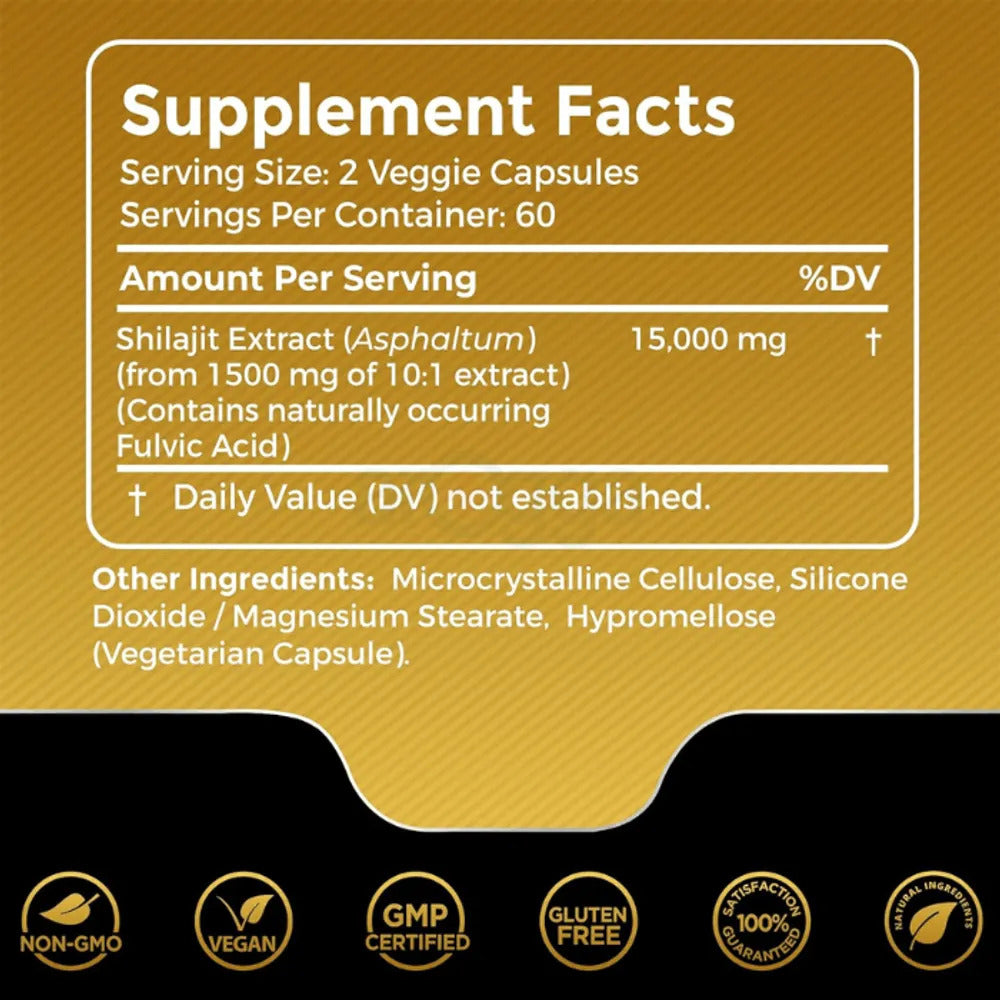 Wellness Labs Himalayan Shilajit Capsules for Men - 1500mg - Galeri