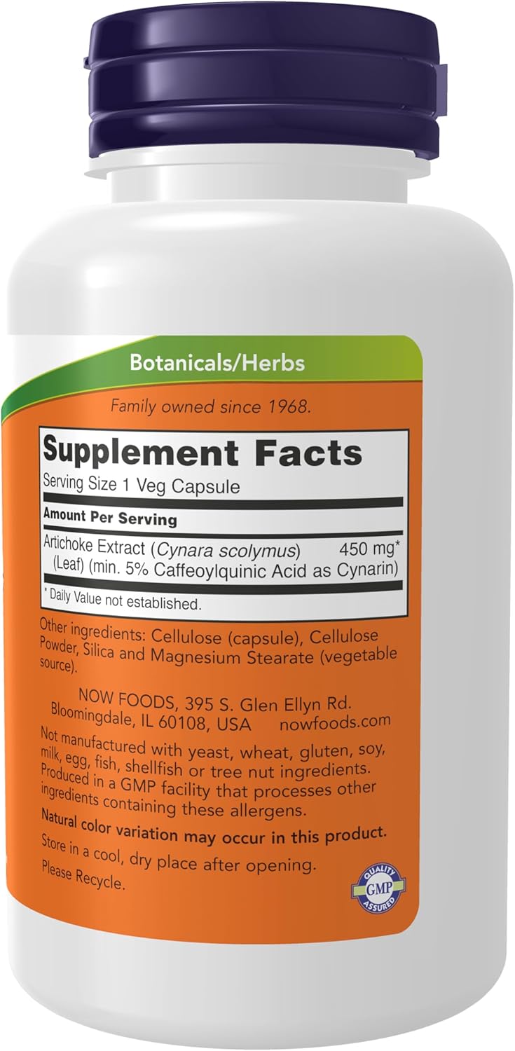 Now Foods Artichoke Liver Digestive Health Extract 450mg, Veg 90 caps - Galeri