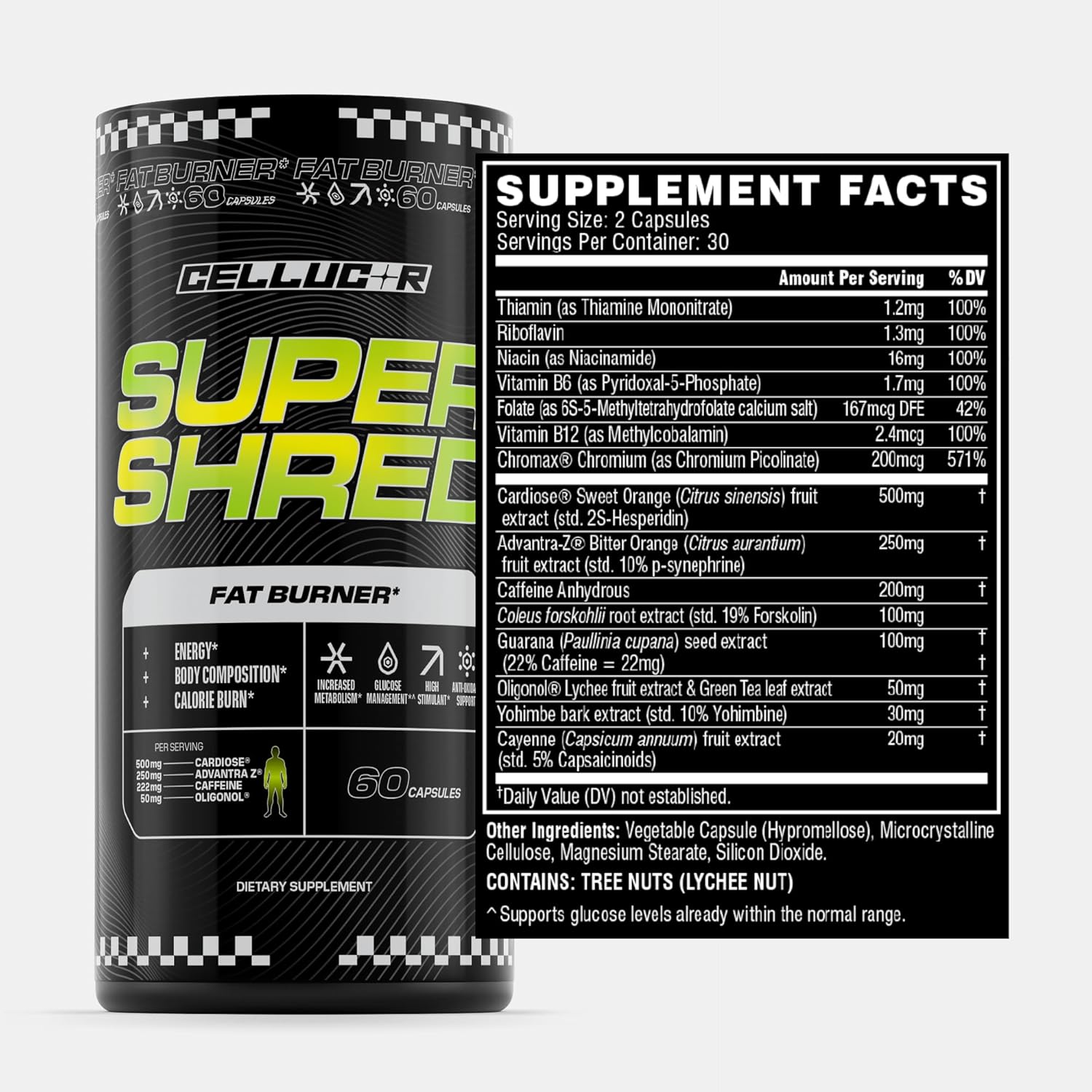 Cellucor Super Shred Fat Burner Thermogenic Power & High Stimulant Energy 60 Caps - Galeri
