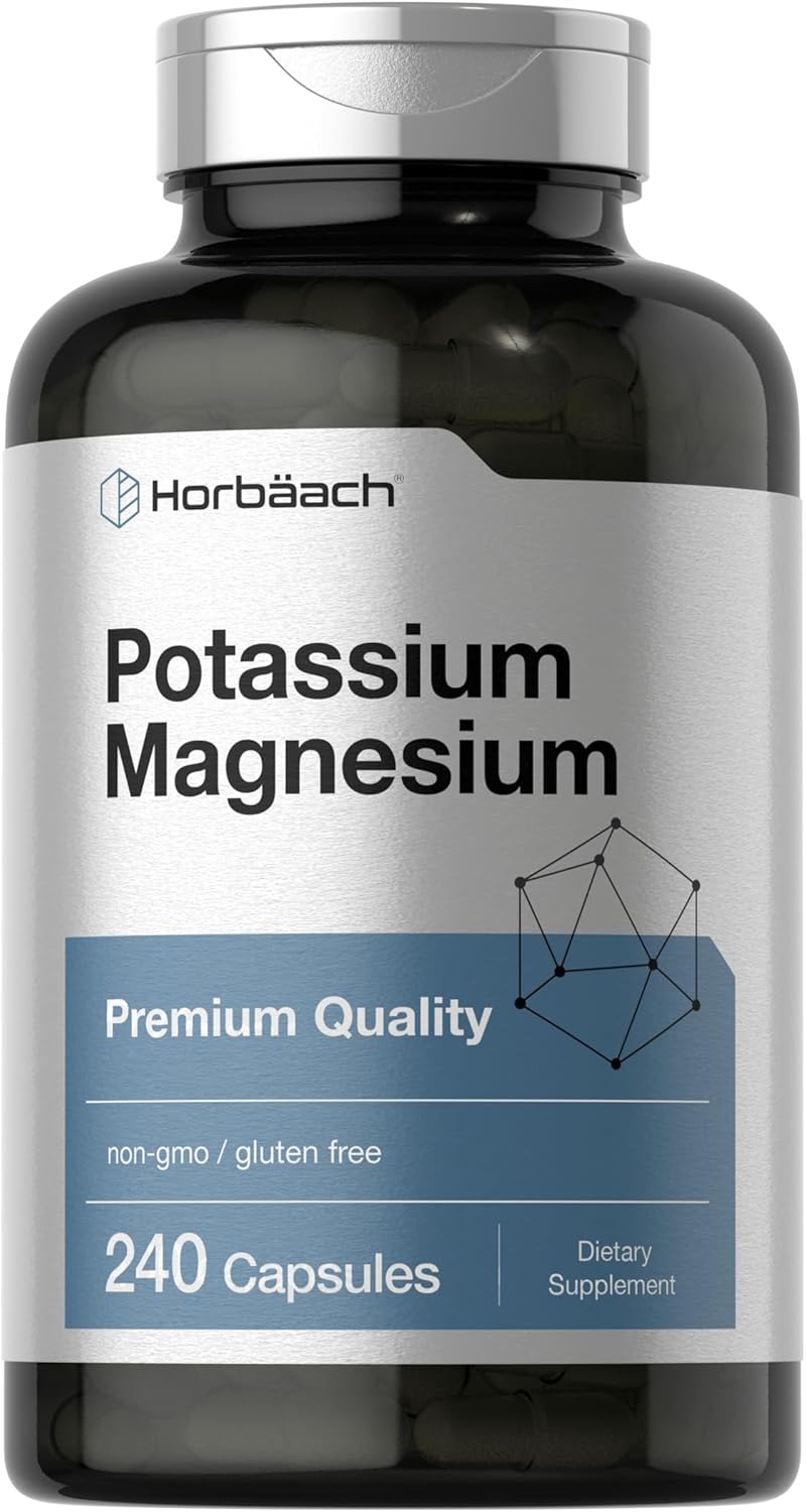 Horbäach Potassium Magnesium Premium Quality Non-GMO & Gluten Free 240 Caps