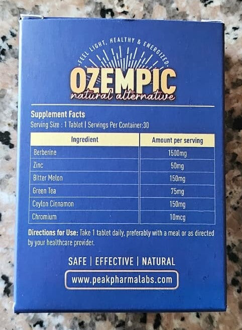 Natural Alternative Semag Ozempic Natural Berberine+Zinc+Green Tea+Bitter Melon Appetite Control 30 Caps - Galeri