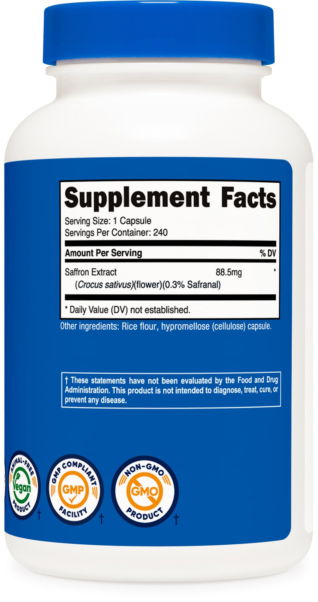 Nutricost Saffron (Safran) antioksidan 88.5 mg 240 capsules (Positive moods) - Galeri