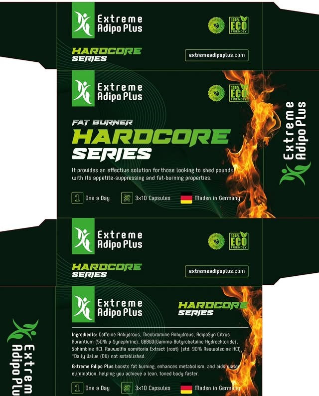 Adipo Extreme Plus Hardcore Series Fat Burner Appetite Control 30 Caps - Galeri
