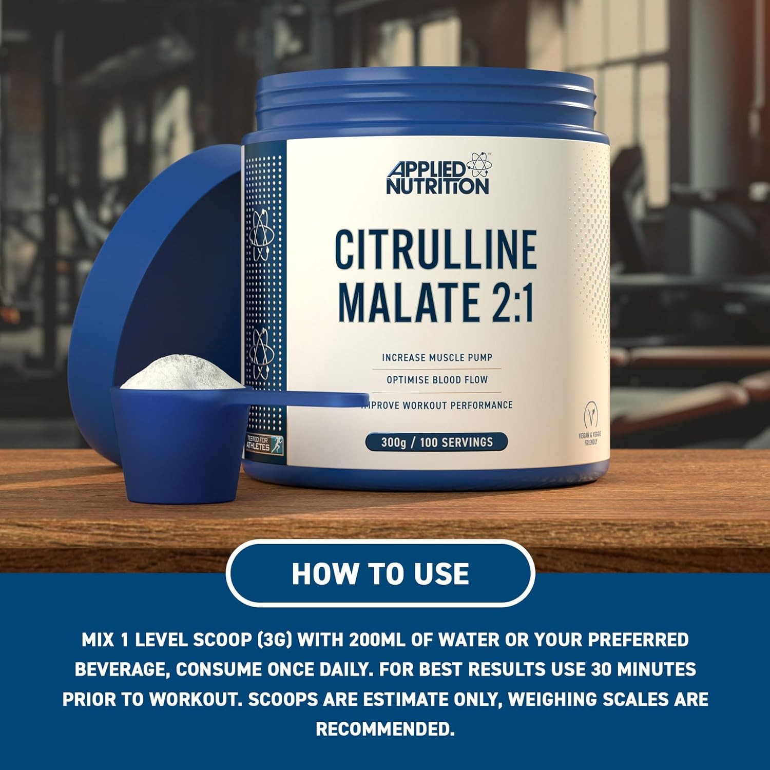 Applied Nutrition Citrulline Malate 2:1 3000mg Nitric Oxide Muscle Recovery 300 g - Galeri
