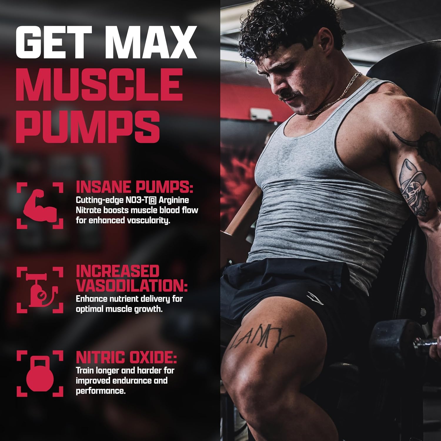 Nutrex Niox Nitric Oxide Arginine Nitrate+Vitamin C Muscle Pump Booster 90 Tablet - Galeri