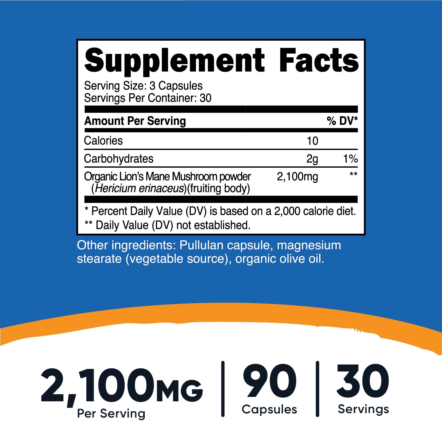 Nutricost Lion's Mane Mushroom Aslan yelesi mantarı 2100 mg 90 Caps - Galeri