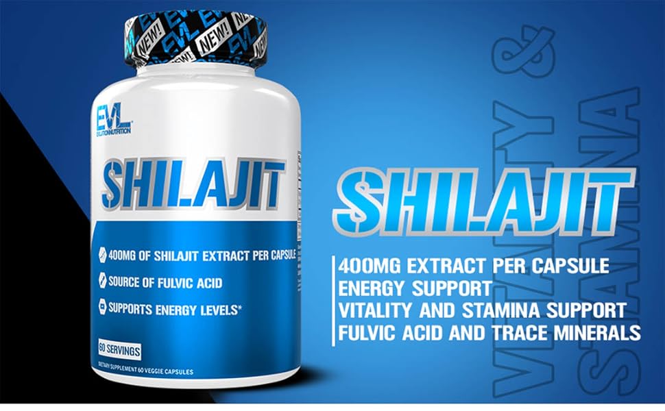 EVLution Nutrition Shilajit Fulvic Acid 60 Vegetarian Capsules - Galeri