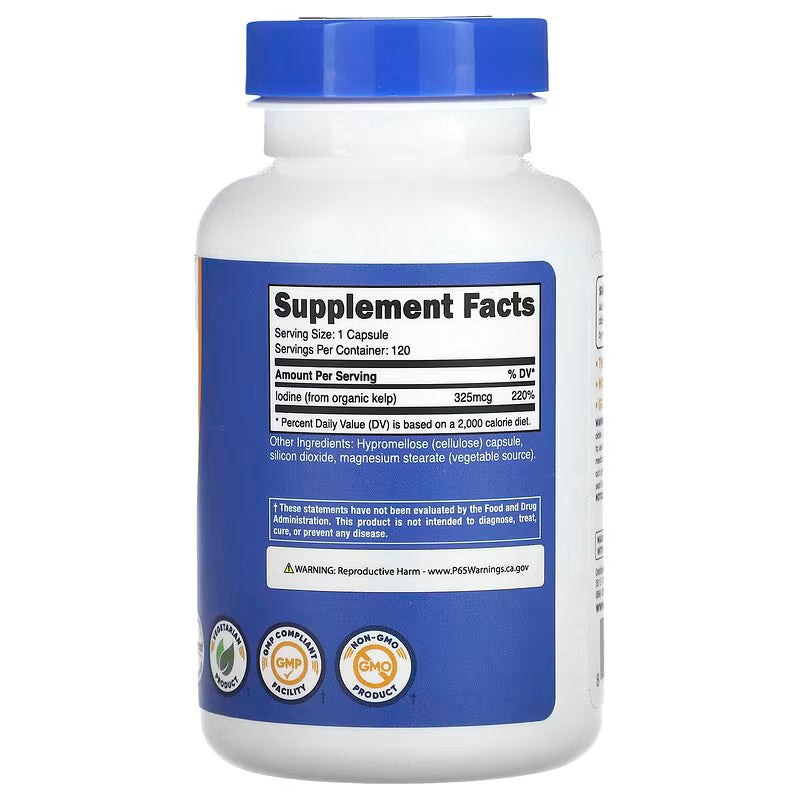Nutricost Kelp 325 mg Source of Iodine Greens & Superfoods 120 Capsules - Galeri