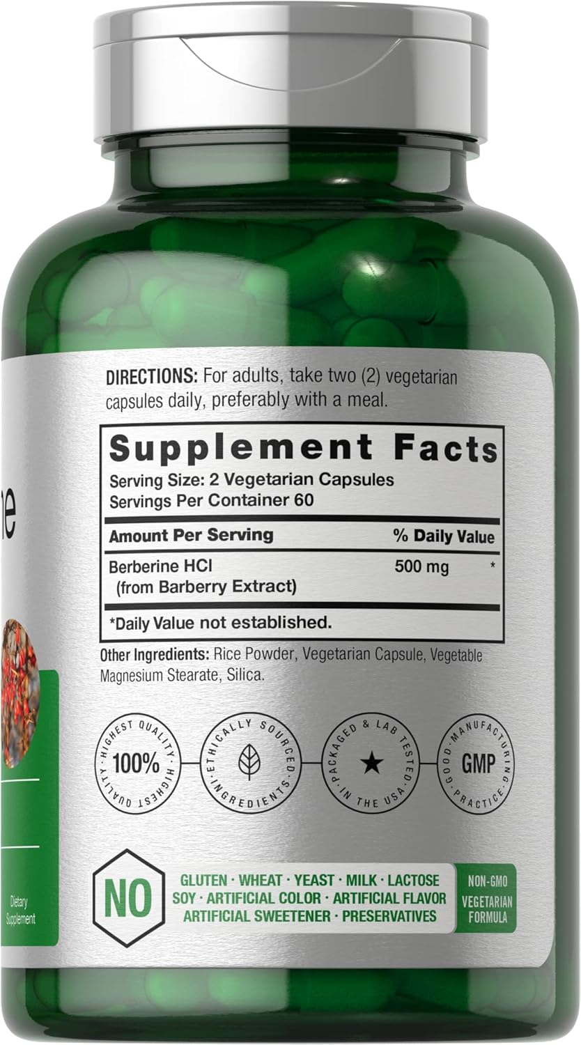 Horbaach Berberine HCL Barberry Extract 500mg 120 Caps - Galeri