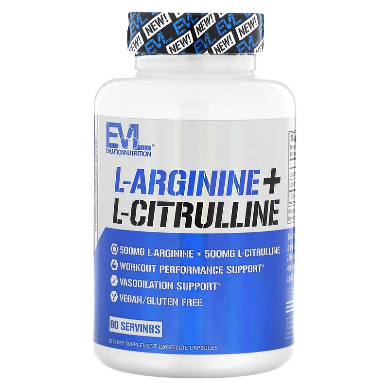 EVLution Nutrition L-Arginine + L-Citrulline Nitrix Oxide 120 Veggie Caps - Galeri