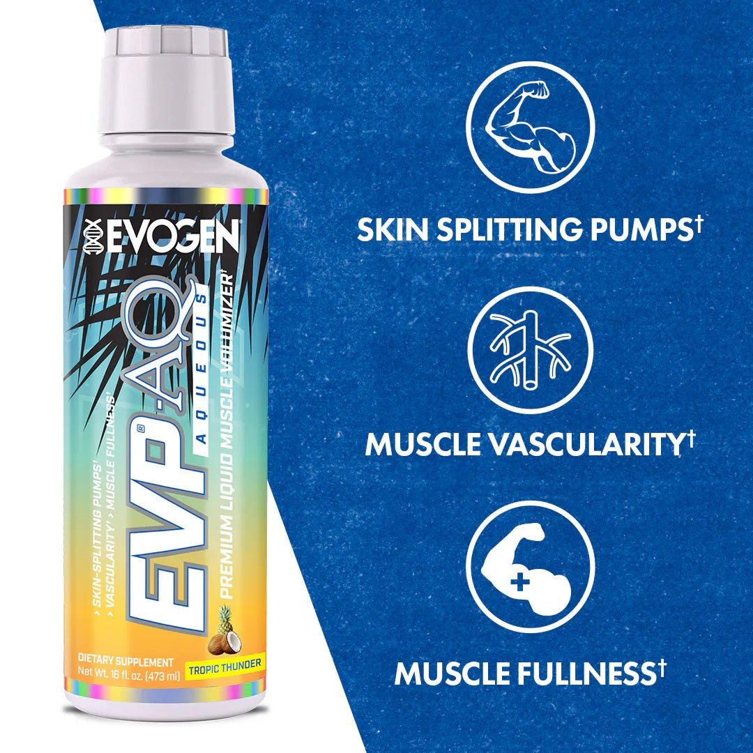 Evogen EVP-AQ Liquid Glycerol Muscle Volumizer PreWorkout for Pumps Vascularity Hydration 473 ml - Galeri