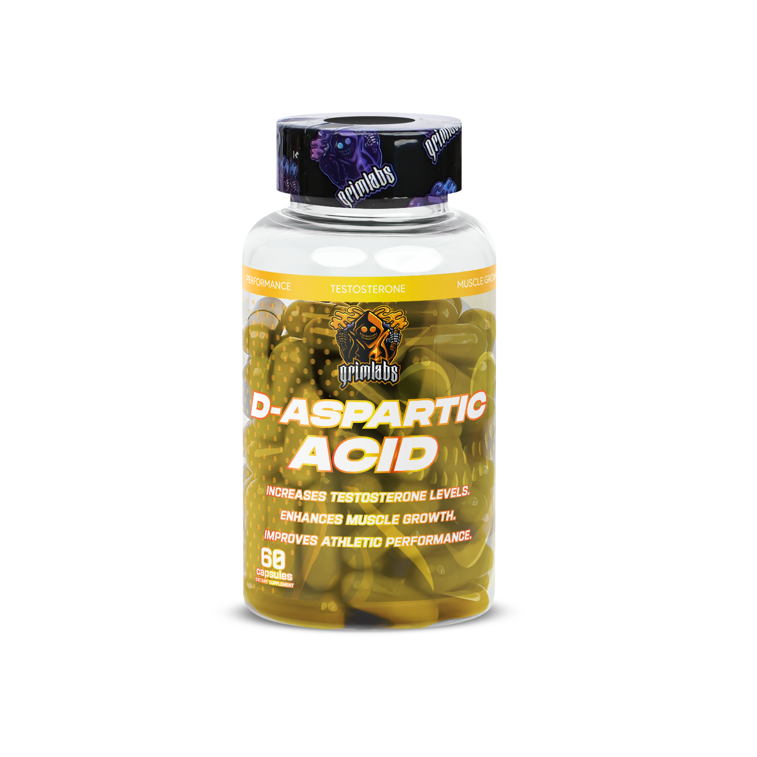 Grimlabs DAA, D-Aspartic Acid 500mg 60 Servings