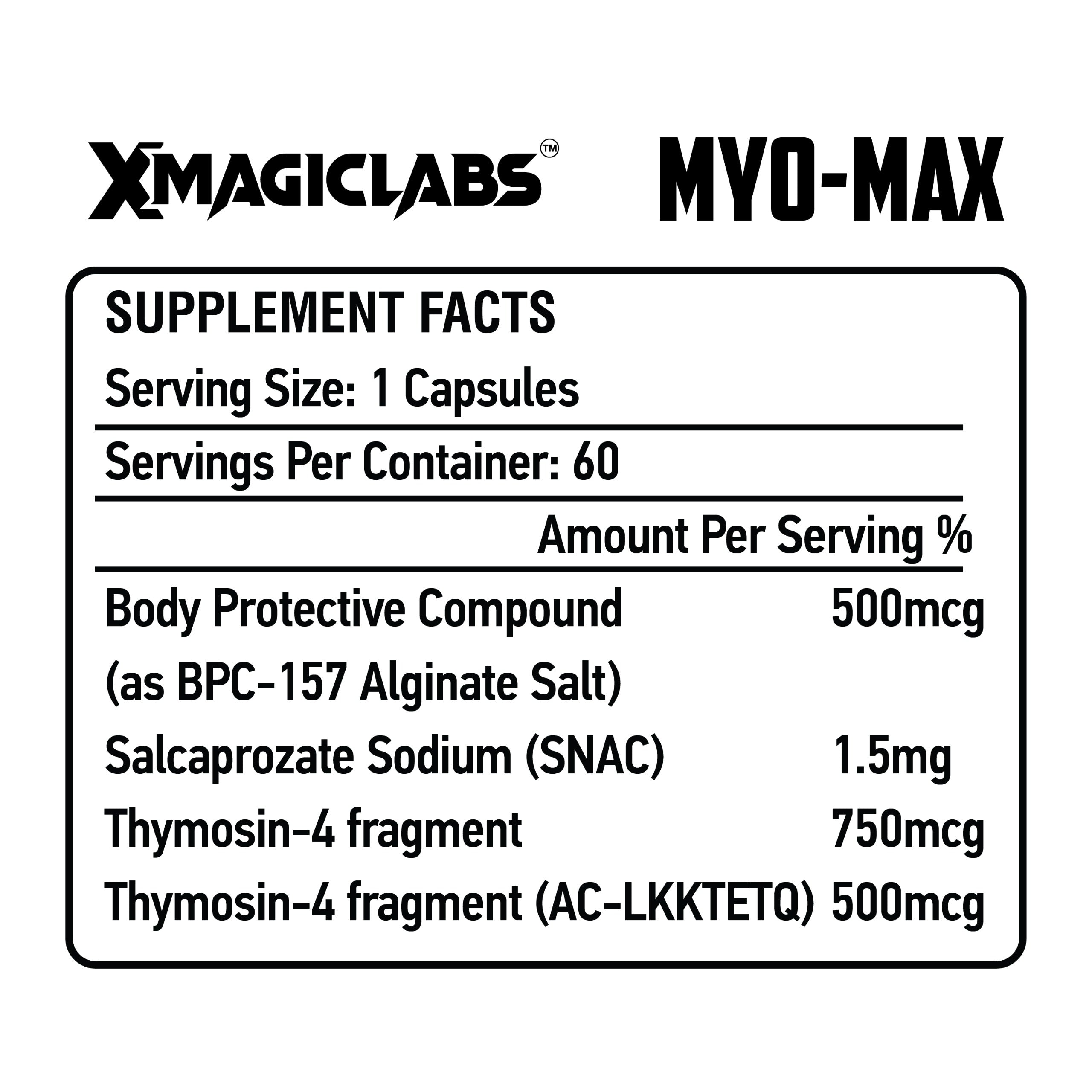 Xmagiclabs MYO-MAX Bpc157 Fragment 60 Caps - Galeri