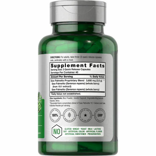 Horbaach Saw Palmetto (Cüce Palmiye) Hair Skin  3600mg | 120 Capsules - Galeri