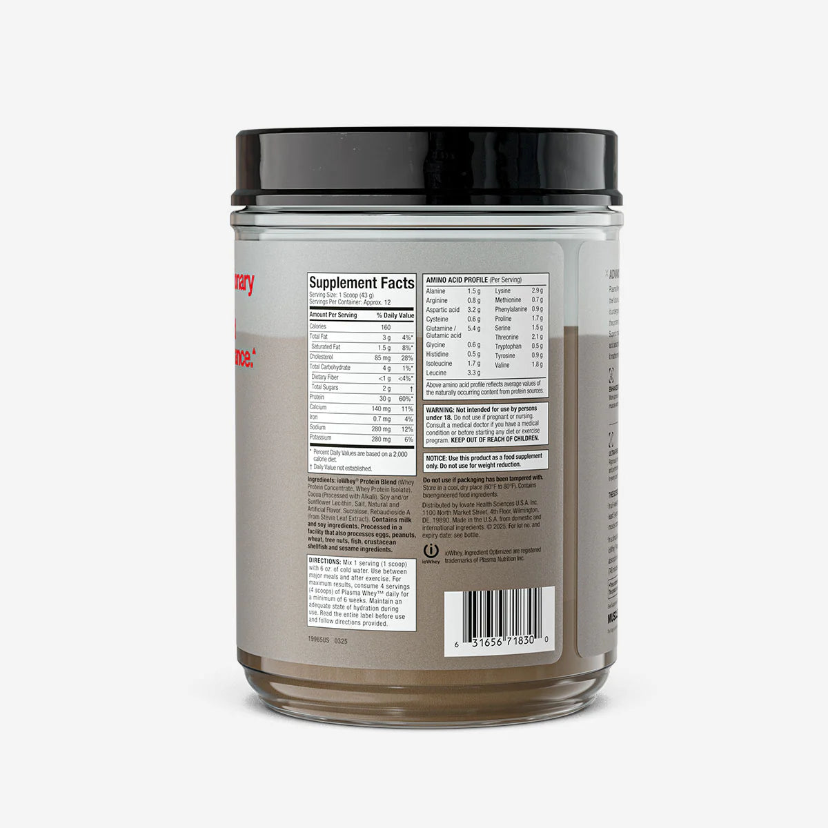 MuscleTech Plasma Lean Muscle Whey Protein 500 gr - Galeri