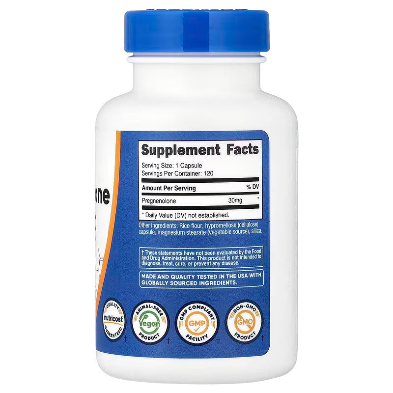Nutricost Pregnenolone Brain & Cognitive 30 mg 120 Capsules - Galeri