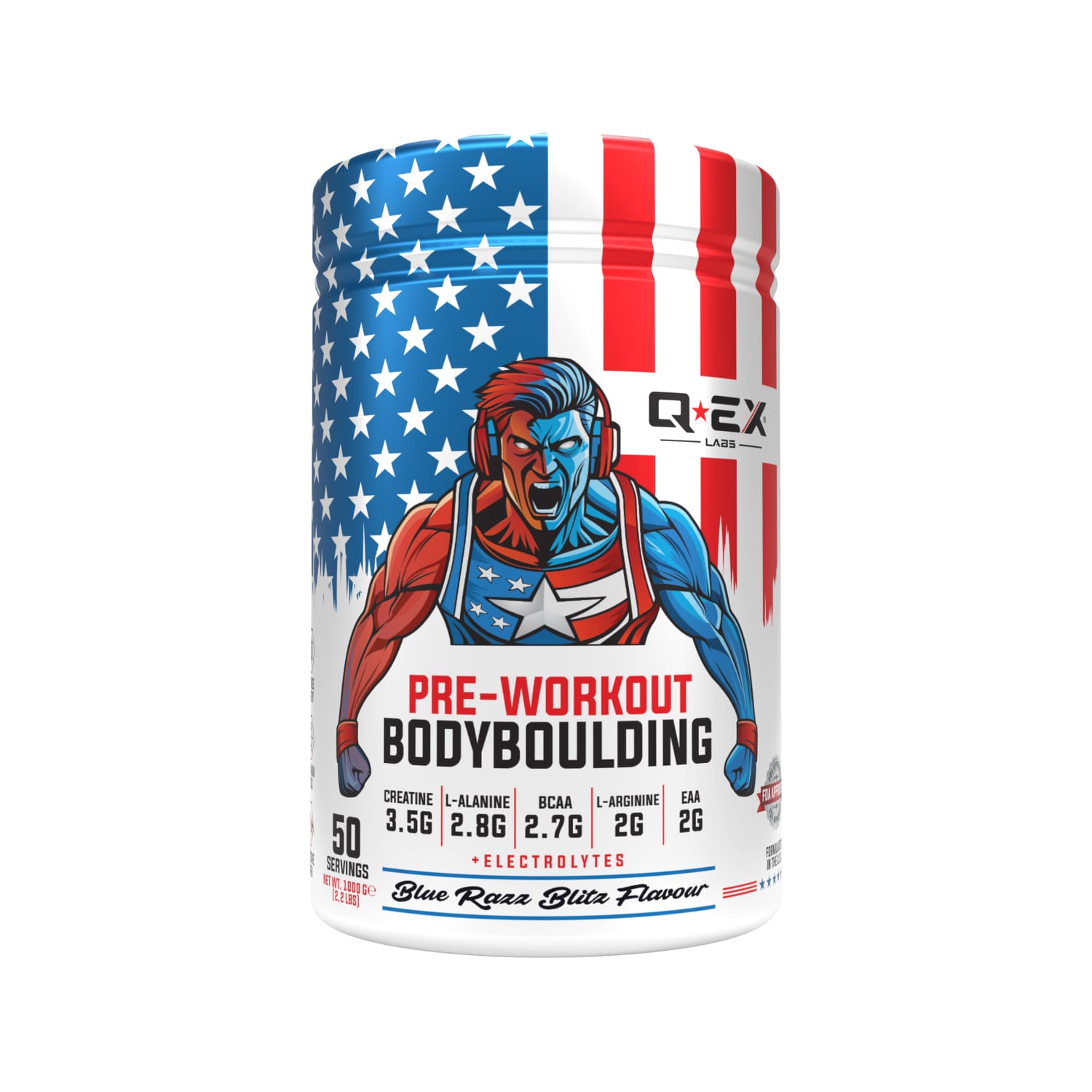 Qex Labs Bodyboulding Pre Work Out 1000 Gr 50 Servis