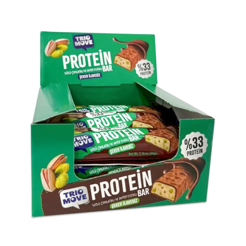Trio Move Protein Bar 9 Adet X 50 Gr Sütlü Çikolatalı &amp; Antep Fıstıklı