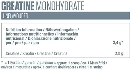 Dymatize Creatine Monohydrate Unflavoured Powder 500g - 100% Creapure Creatine - Galeri