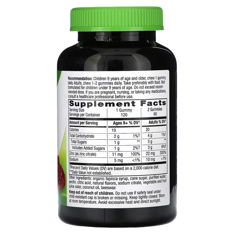 Nature's Way Zinc Mixed Berry Children's Adults Minerals 120 Gummies - Galeri