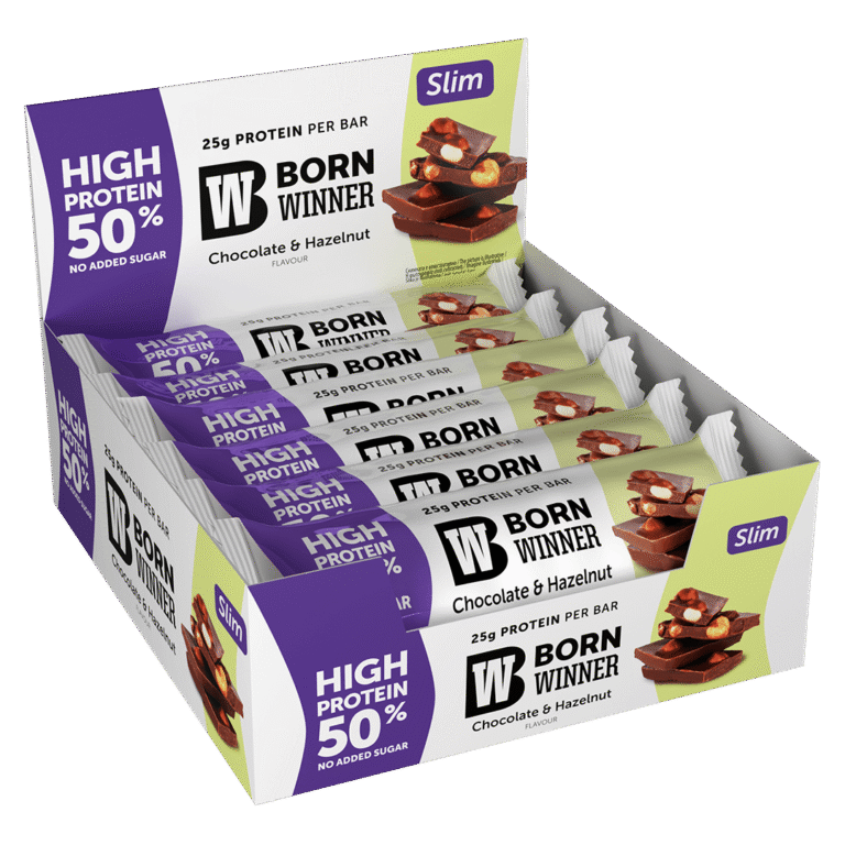 BORN WINNER Slim Protein Bar Box / 12 x 50 g - Galeri
