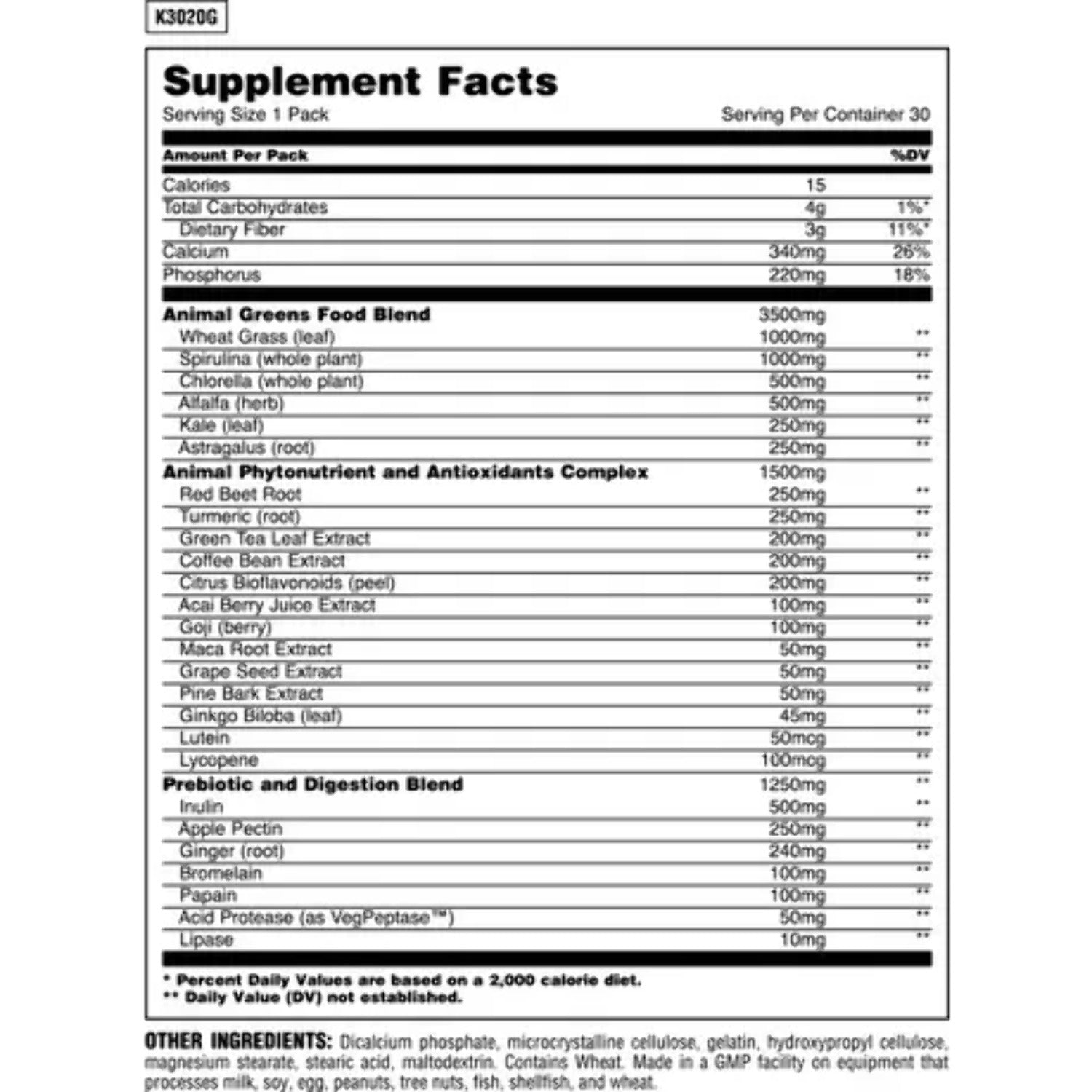 Universal Animal Greens Greens & Superfoods Detox 30 Pack - Galeri