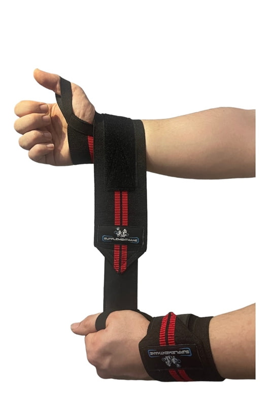 SupplementHane Logolu 2'li Fitness Crossfit Pro Ağırlık Bilekliği Wrist Wraps Bileklik Bilek Koruyucu Destek Bilekliği