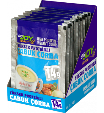 Bigjoy Foods Yüksek Proteinli Çorba Kremalı Tavuk 12 x 34g