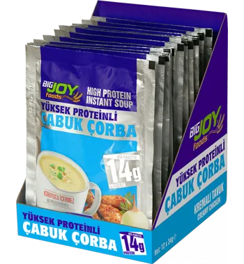 Bigjoy Foods Yüksek Proteinli Çorba Kremalı Tavuk 12 x 34g
