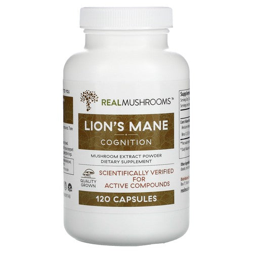Real Mushrooms Lions Mane Mushroom Cognition Brain Cognitive 120 Caps