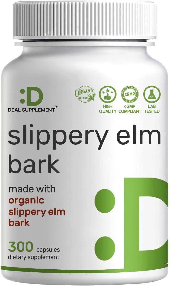 DEAL SUPPLEMENT Organic Slippery Elm kaygan karaağaç Digestive Support 300 Caps
