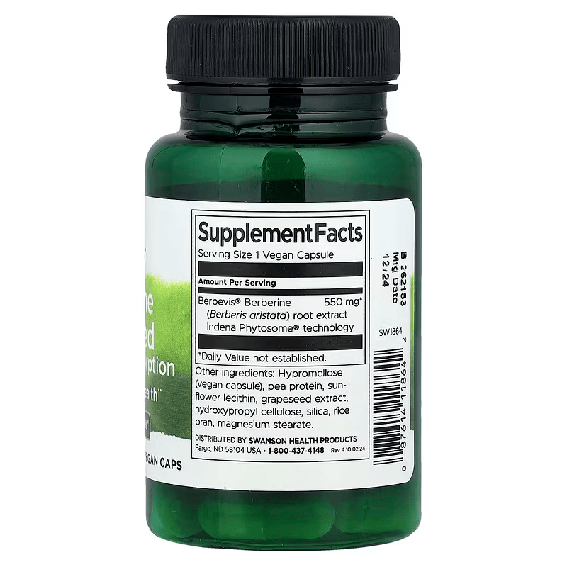 Swanson Berberine Advanced Enhanced Absorption 30 Vegan Caps - Galeri