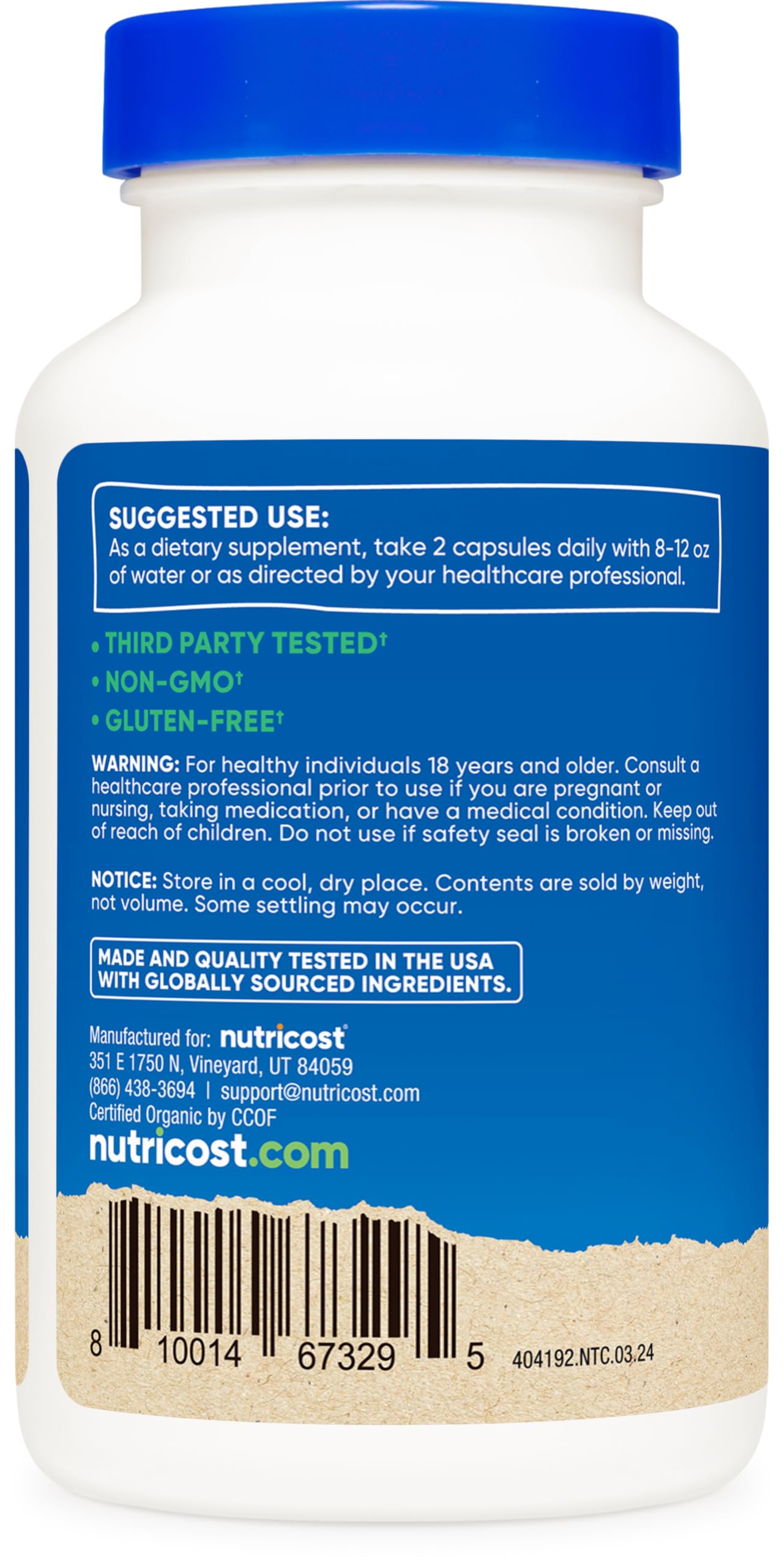 Nutricost Made With Organic Saw Palmetto 1000 Mg 120 Caps CİLT + SAÇ DESTEĞİ - Galeri