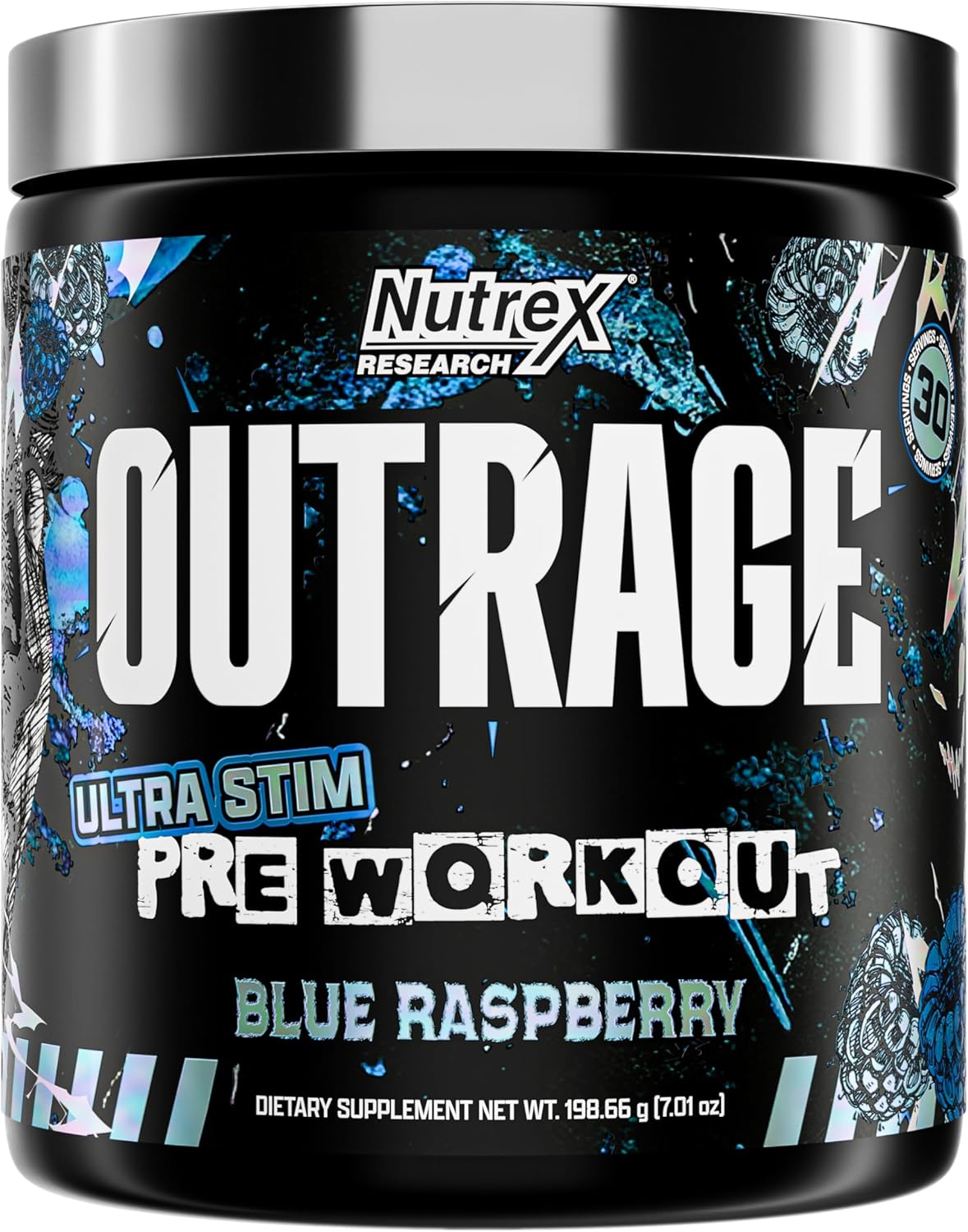 Nutrex Outrage Ultra HIGH STIM PreWorkout Caffeine L-Citrulline Beta-Alanine Creatine Energy Focus - Galeri
