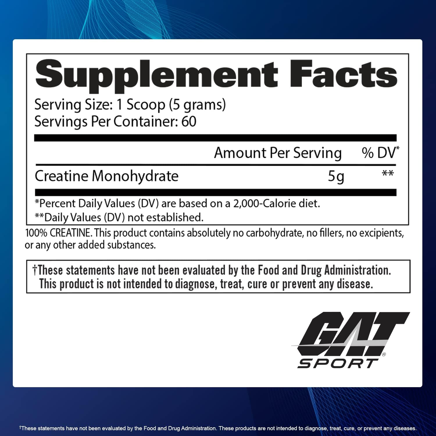 Gat CREATİNE MONOHYDRATE 300 Gram -USA ABD / 60 SERVİS - Galeri
