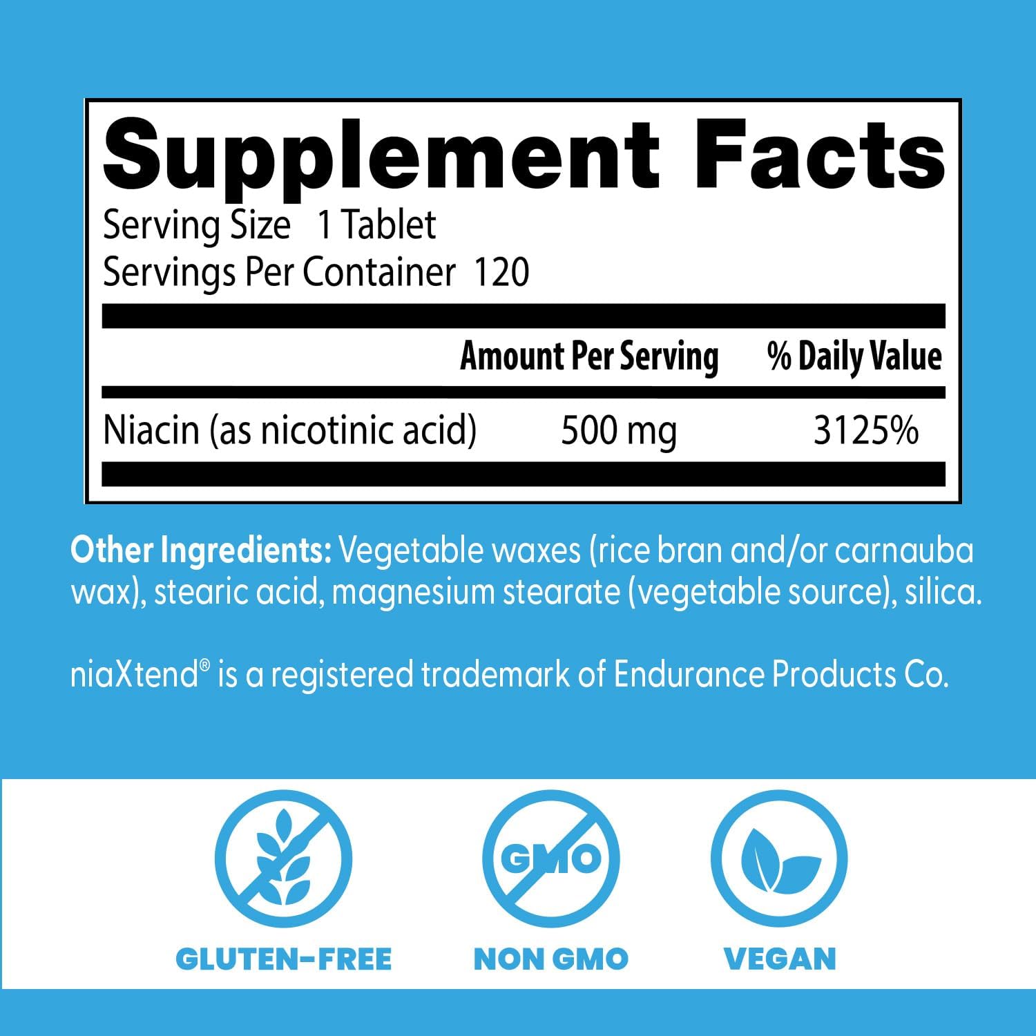 Doctors Best Sustained-Release Vitamin B3 Niacin with niaXtend Supports Heart Health 120 Veg Caps - Galeri