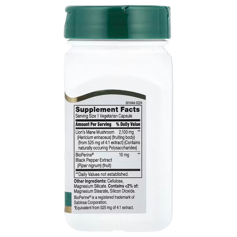 21st Century Lion's Mane Mushrooms Brain & Cognitive 2,100 mg 60 Vegetarian Caps - Galeri