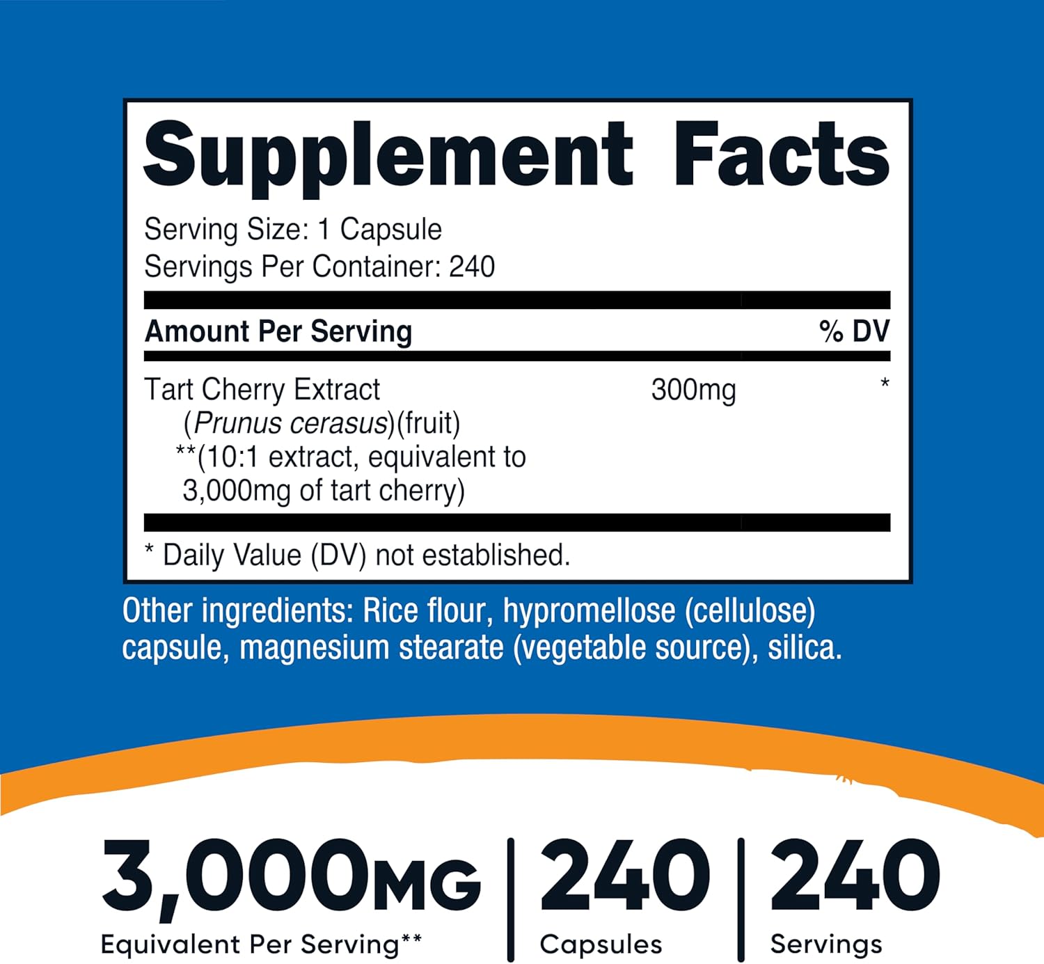 Nutricost Tart Cherry Extract 3000mg Equivalent (from 300mg of 10:1 Extract), 240 Vegetarian Capsules - Gluten Free, Non-GMO - Galeri