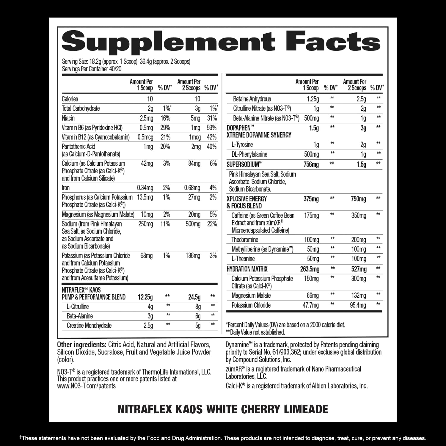 GAT SPORT Nitraflex KAOS PreWorkout Powder Citrulline Nitrates Pump & Focus Booster 40 Servings - Galeri