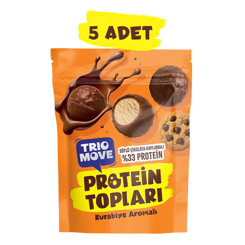 Trio Move Sütlü Çikolata Kaplamalı Fındıklı Protein Topları %33 x 5 Adet - Galeri