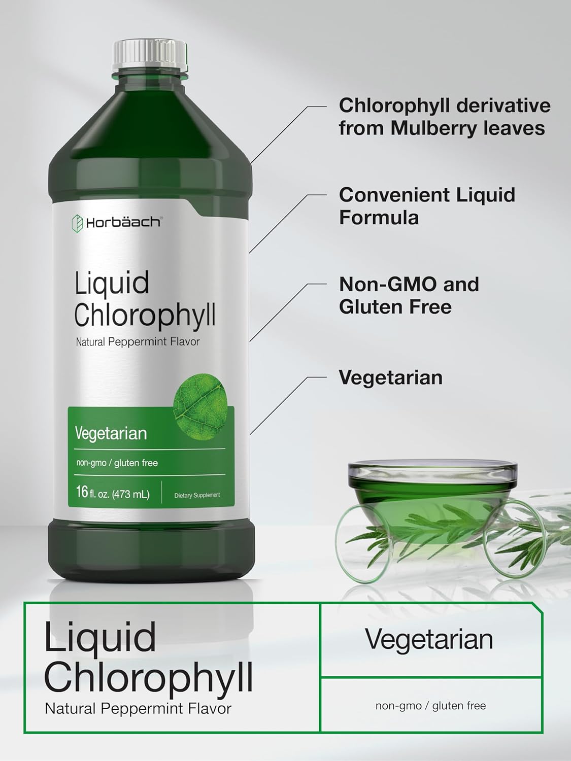 Horbaach Chlorophyll 100mg 32oz Liquid 473 ml