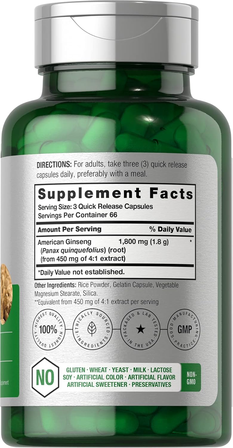 Horbaach American Ginseng 1800 mg 200 Caps - Galeri