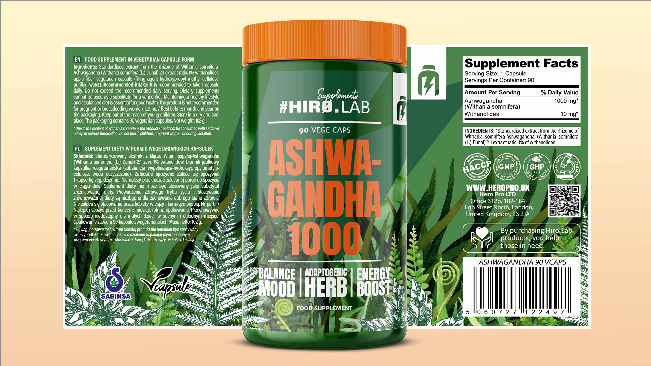 Hiro Lab Ashwagandha 1000mg Adaptogenic Stress Balance Support – 90 caps - Galeri