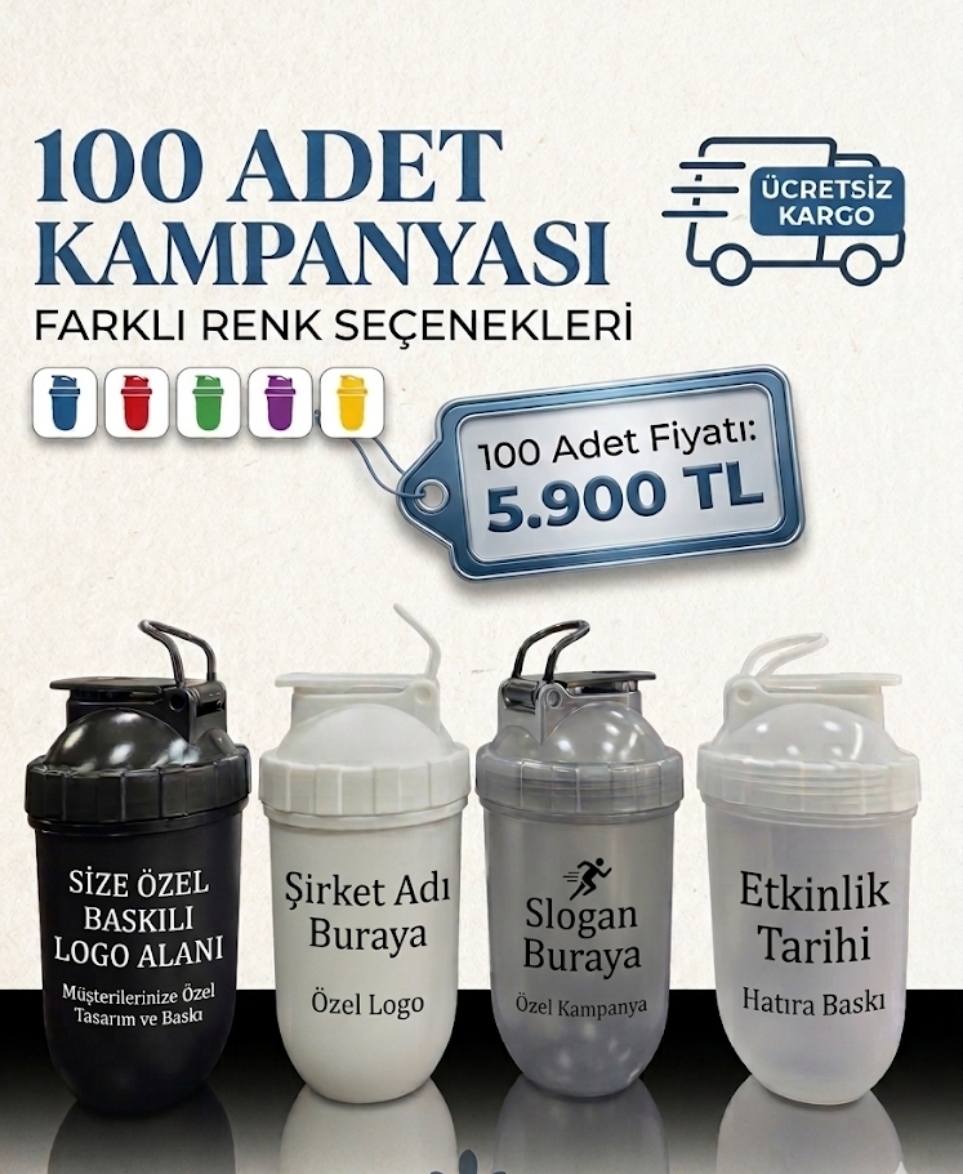 200 Adet Logona Ozel Shaker Karistirici Protein Saklama Kabi