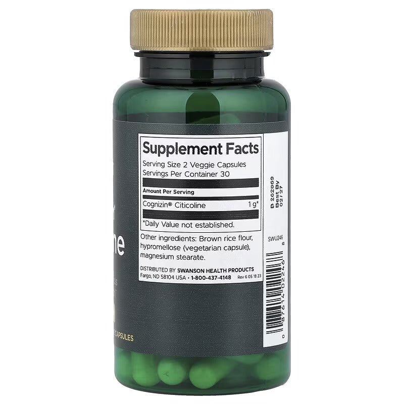 Swanson Cognizin Cdp Citicoline Memory Brain & Cognitive 60 Veggie Caps - Galeri