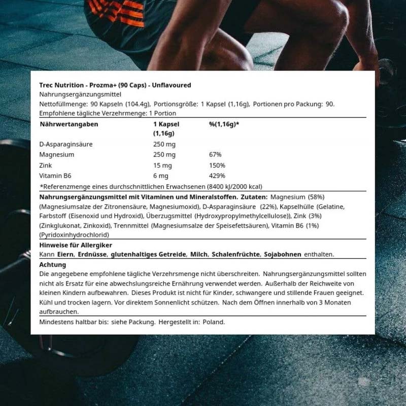 Trec Nutrition ProZMA Mens Formula ZMA  D Aspartic Acid  DAA 90 KAPSÜL - Galeri